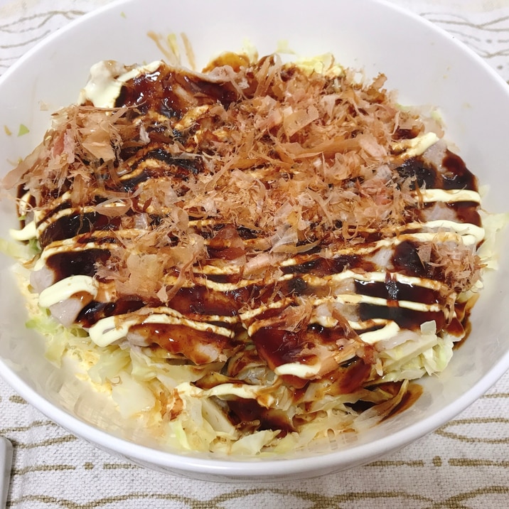 レンジで作る　お好み焼き風